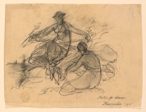 Commerce and Another Allegorical Figure by Walter Shirlaw