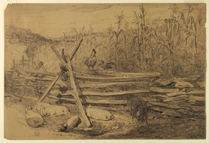 Farm Scene by Walter Shirlaw