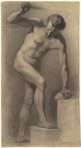 Male Nude on Steps by Walter Shirlaw