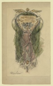 Study drawing for mural of woman, no. 1 by Walter Shirlaw