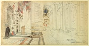 Study for Watercolor, Siena Cathedral by Walter Shirlaw