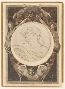Woman with Lyre by Walter Shirlaw