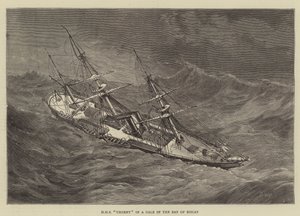 HMS Urgent in a Gale in the Bay of Biscay by Walter William May