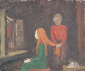 Woman in Front of Mirror by Walther Gamerith