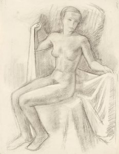 Female Nude with Cloth by Walther Gamerith