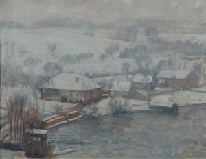 Winter Landscape at Lake Attersee