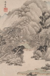 Landscape in the Style of Various Old Masters: Landscape after Fan Kuan by Wang Jian