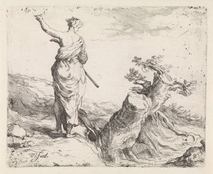 Landscape with Woman by a Tree Stump by Warner Horstink