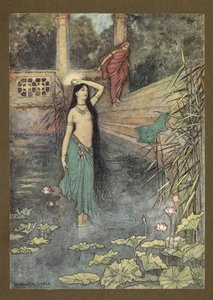 Frontispiece: She rushed out of the palace... and came to the upper world, from Folk-Tales of Bengal
