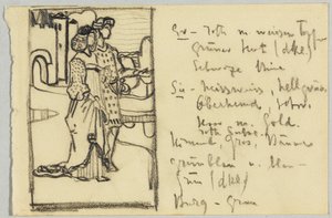 Couple in Medieval Costume in Front of Castle by Wassily Kandinsky