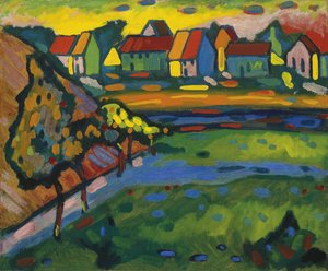 Bavarian village with a field