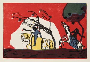Two Riders in Front of Red