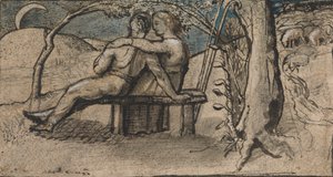 Shepherd and Shepherdess by Moonlight by Welby Sherman