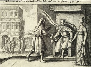 Abimelech rebuking Abraham. State 2 by Wenceslaus Hollar