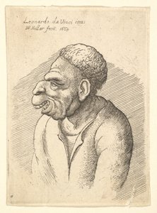 Bust of a Man with Hooked Nose, Prominent Upper Lip, Open Mouth and Short Curly Hair