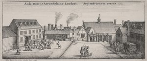Courtyard of Arundel House from the North by Wenceslaus Hollar