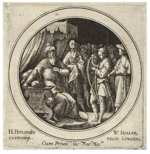 David before Saul (State 2) by Wenceslaus Hollar