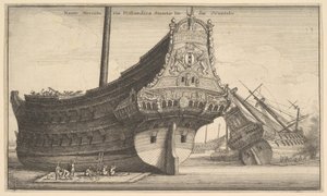 Dutch East Indiaman by Wenceslaus Hollar
