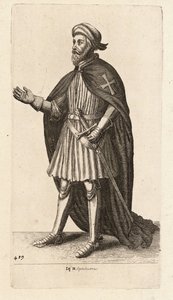 Eq. Hospitaliarius (State 2) by Wenceslaus Hollar