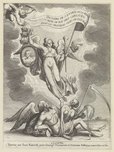 Fame Overcomes Time and Death by Wenceslaus Hollar