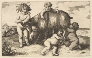 Four Boys, a Young Satyr, and a Goat (copy in reverse)