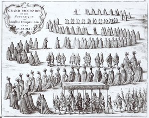 Grand Procession of the Sovereign and the Knights of the Garter at Windsor, 1672 by Wenceslaus Hollar