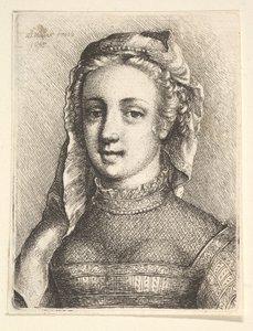Head and Shoulders of a Woman with a Veil and Diaphanous Neckware, 1645