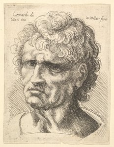 Head of a man with serious expression by Wenceslaus Hollar