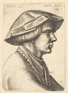 Head of Young Man Wearing Hat in Profile to Right by Wenceslaus Hollar