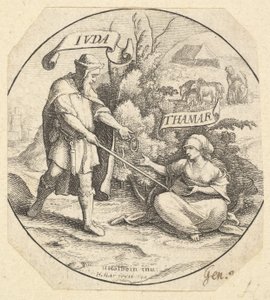 Judah and Tamar by Wenceslaus Hollar