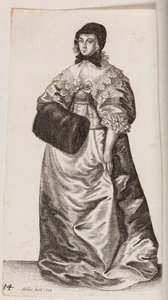 Woman with a Cap and Muff by Wenceslaus Hollar