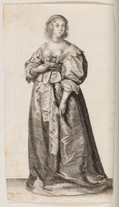 Woman with Pearl Necklace and Bracelet by Wenceslaus Hollar