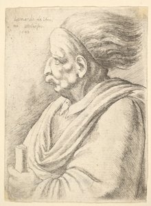 Man with Caricatured Features and Hair Streaming Behind by Wenceslaus Hollar
