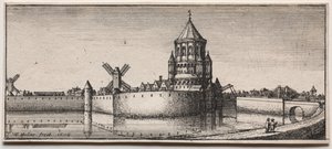 Moated Town Gate by Wenceslaus Hollar