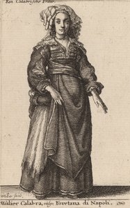Mulier Calabra, Vulgo, Foretana di Napoli by Wenceslaus Hollar