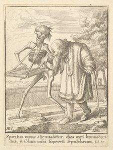 Old man, from the Dance of Death, 1651 by Wenceslaus Hollar