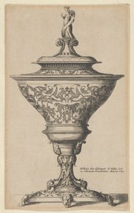 Ornate Goblet on Feet of Masks by Wenceslaus Hollar