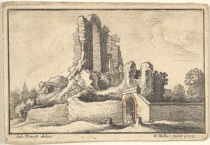 Ruins and a Barred Gate on the Esquiline Hill in Rome by Wenceslaus Hollar