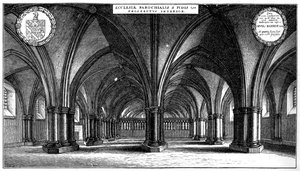 St Faiths Church in the crypt of old St Pauls Cathedral, London by Wenceslaus Hollar