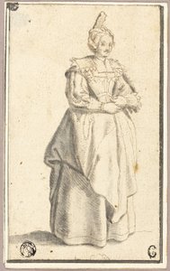 The Lady with the Small Raised Cap, after a Print from La Noblesse by Wenceslaus Hollar