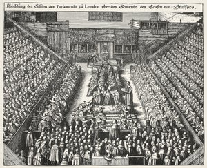 Trial of Strafford, 22nd March 1641 by Wenceslaus Hollar