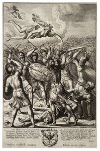 Venus protecting Aeneas (State 2) by Wenceslaus Hollar