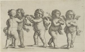 Five Cherubs by Wenceslaus Hollar