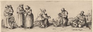 Six Men and Women Beggars by Wenceslaus Hollar after Jacques Callot