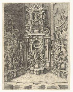 Large Fountain Built Between Three Walls (Fountains, Wells, Chimneypieces, Capitals, Windows, and Altarpieces)
