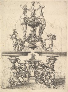 Design for a Fountain, Plate 119 from Dietterlin