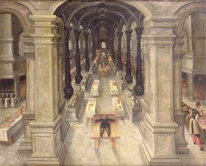 An Occult Funeral Meal in a Church by Wendel Dockler or Doechler