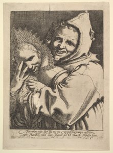 Fool with a Girl Looking Through Her Fingers by Werner Jacobsz. van den Valckert