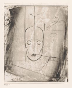 Composition with Face and Jockey on Horseback