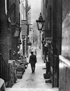 George Court an alleyway leading to the Adelphi Theatre from the Strand, London, 1926-1927 by Whiffin